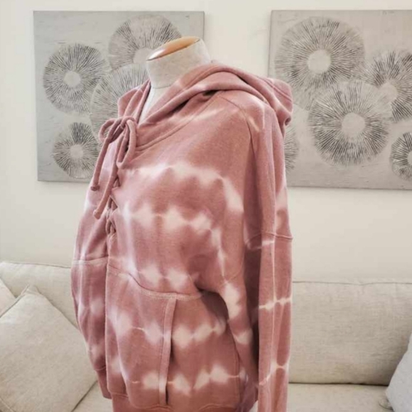 Free People Kelly Tie Dye Believer Hoodie Size Large Fireside Combo - Picture 11 of 16